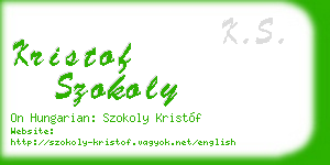 kristof szokoly business card
